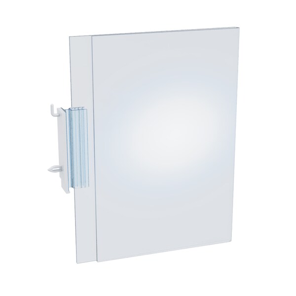 Two-Sided Acrylic Sign Holder W/ Pegboard Grippers 5.5" x 8.5", PK10